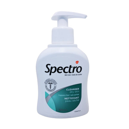 Product label for Spectro Facial Cleanser for Dry Skin