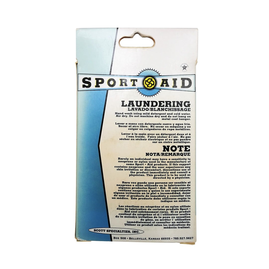 Wash instructions and notes for Sport-Aid Neoprene Wrist Support