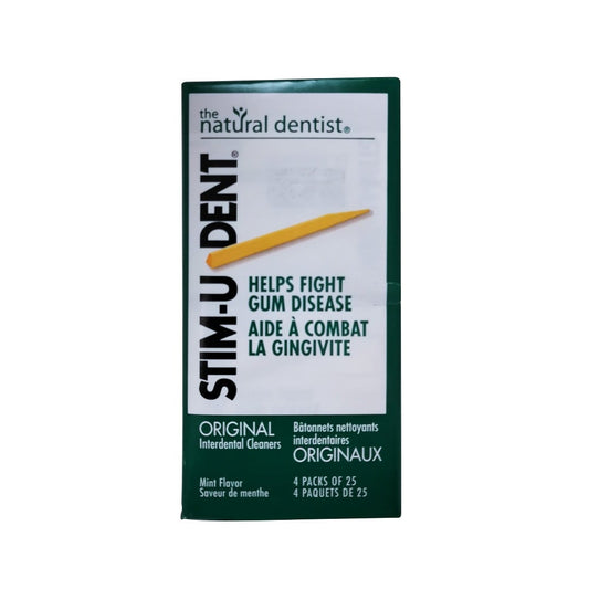 Product label for Stim-U-Dent Original Interdental Cleaners (100 count)