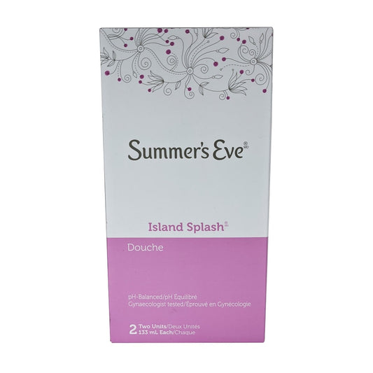 Product label for Summer's Eve Island Splash Douche (2 x 133 mL)