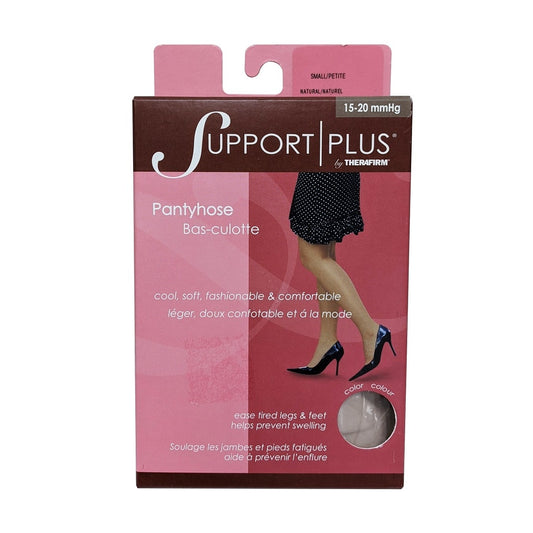 Product label for Support Plus by Therafirm 15-20 mmHg - Pantyhose / Natural (small)