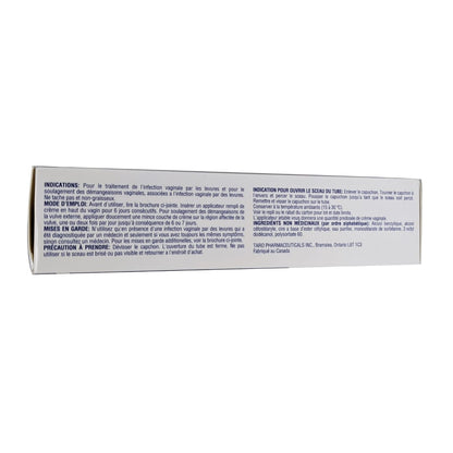 Indications, directions, ingredients and warnings for Taro Clotrimaderm Vaginal Cream 1% in French