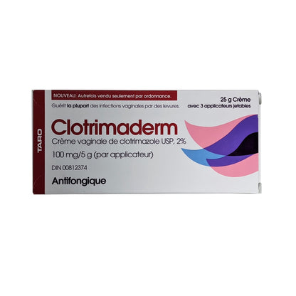 Product label for Taro Clotrimaderm Vaginal Cream 2% in French