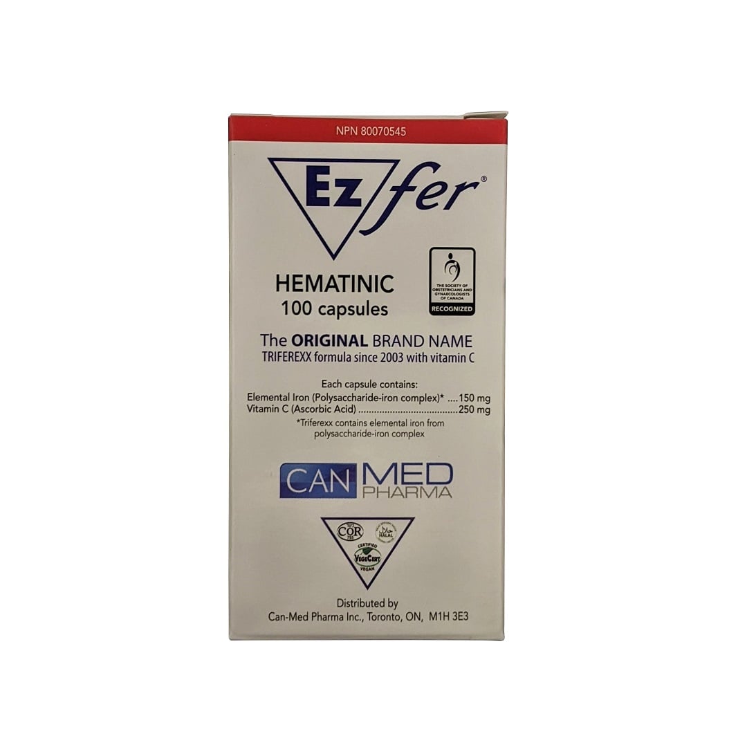 Extrafer Tablets Triferexx Ez Fer 150 mg Elemental Iron with 250 mg Vitamin C (100 Caps ...