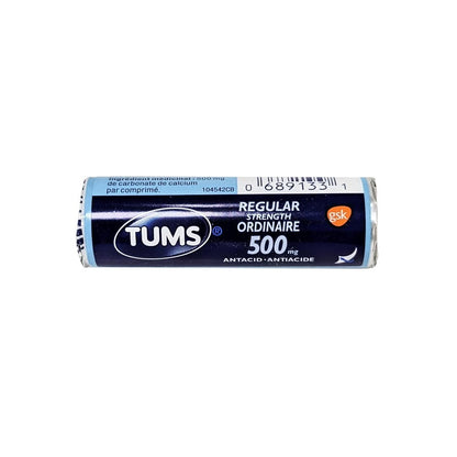 Tums Regular Strength Antacid 500mg Calcium Carbonate (12 chewable tab ...