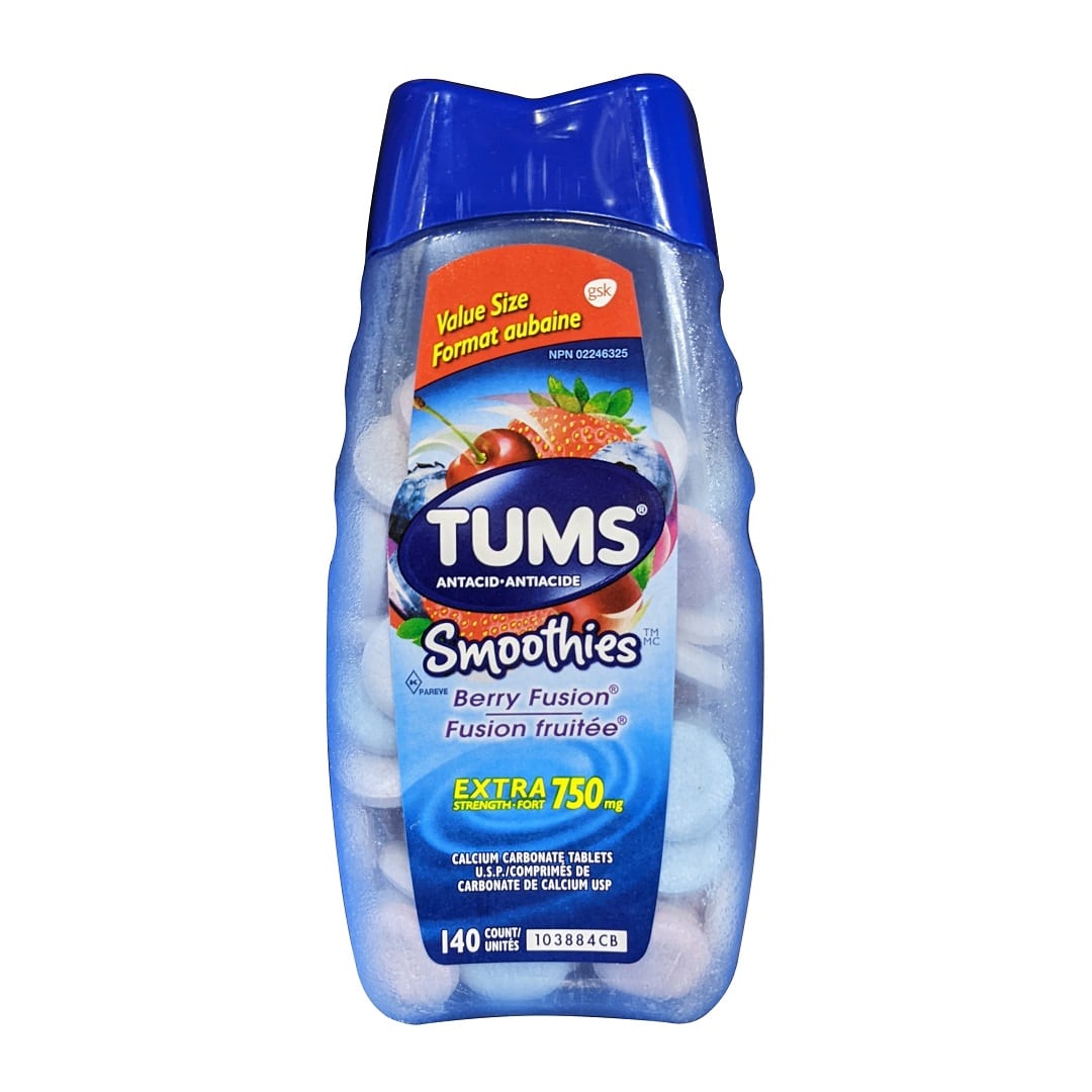 Tums Smoothies Extra Strength Antacid Tablets 750mg (Berry Fusion Flav ...