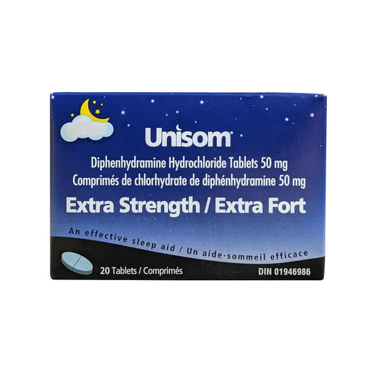 Product label for Unisom SleepGels Extra Strength (20 tablets)