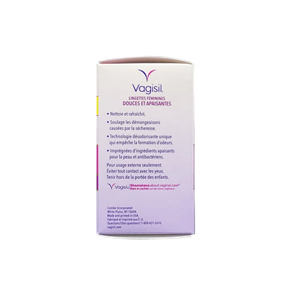 Features for Vagisil Gentle & Calming Wipes (12 count) in French