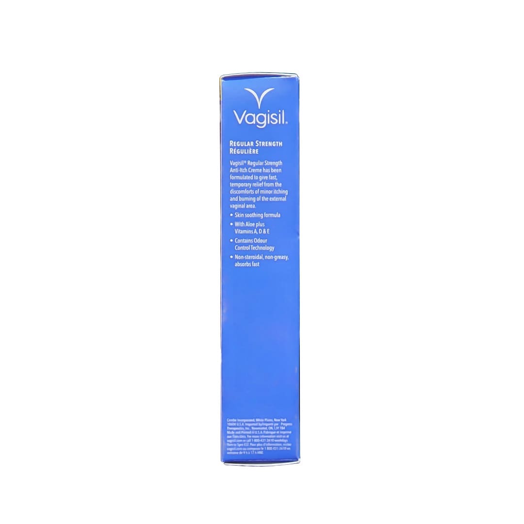 Description and features for Vagisil Regular Strength Anti-Itch Cream (30 grams) in English