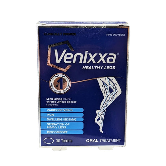 Product label for Venixxa for Healthy Legs Oral Treatment (30 tablets) in English