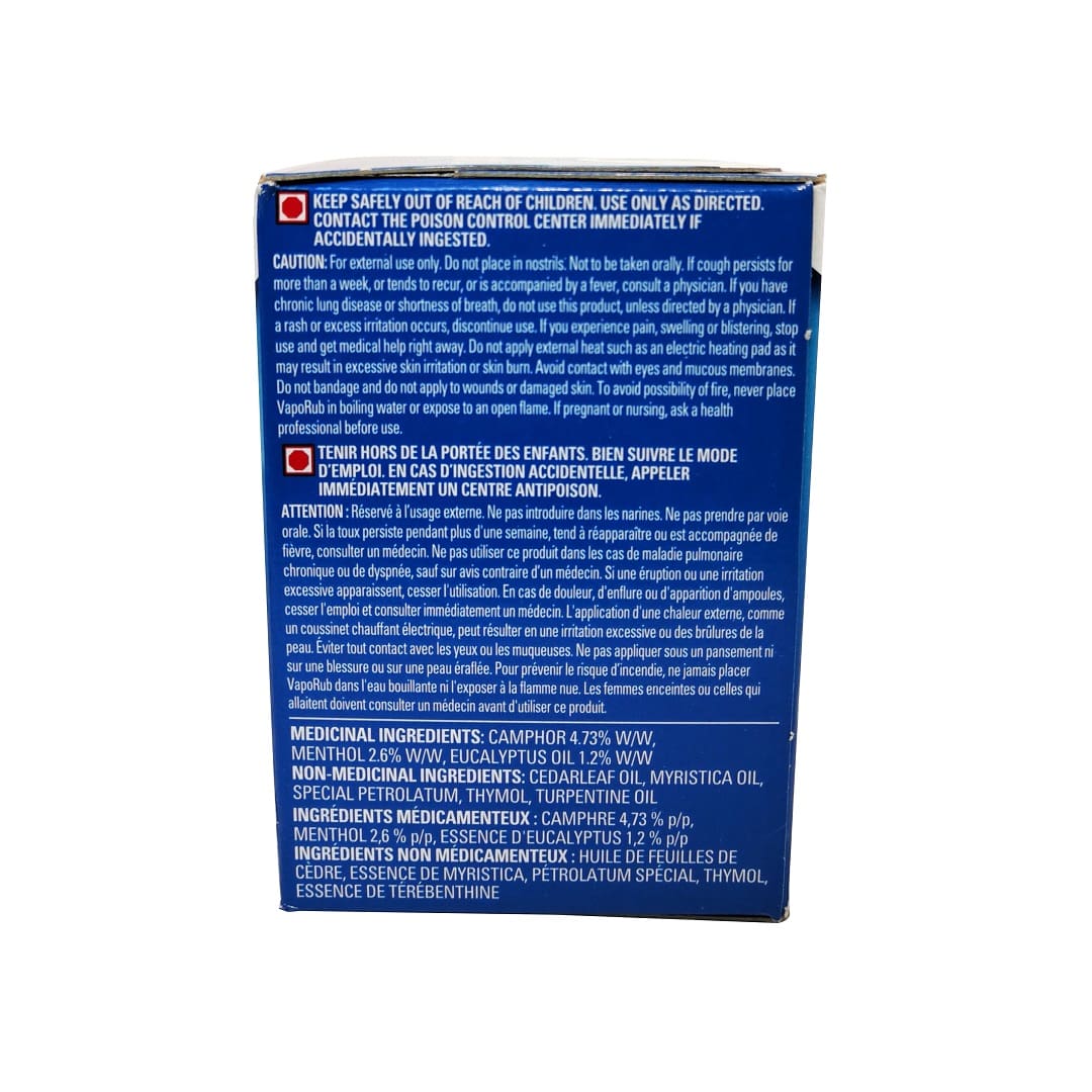 Caution and ingredients for Vicks VapoRub Ointment 115 mL