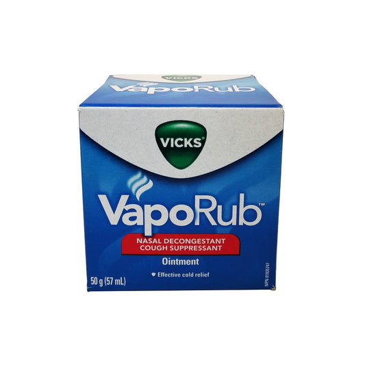 Product label for Vicks VapoRub Ointment 57 mL in English