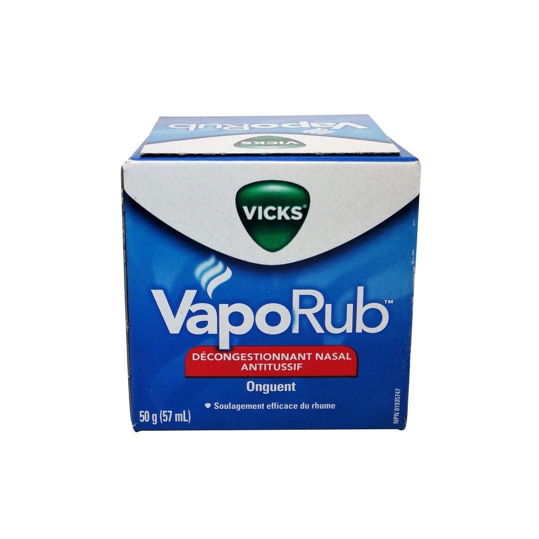 Product label for Vicks VapoRub Ointment 57 mL in French