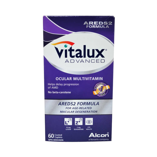 English product label for Alcon Vitalux Advanced AREDS2 Formula