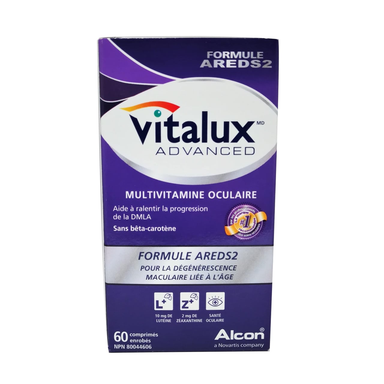 French product label for Alcon Vitalux Advanced AREDS2 Formula