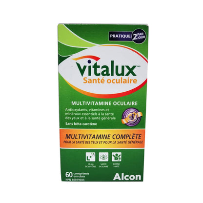 French product label for Alcon Vitalux Healthy Eyes Complete Multivitamin