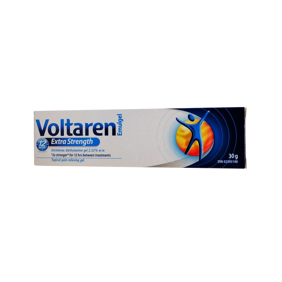 Product label for Voltaren Emulgel Extra Strength Gel 30 g in English