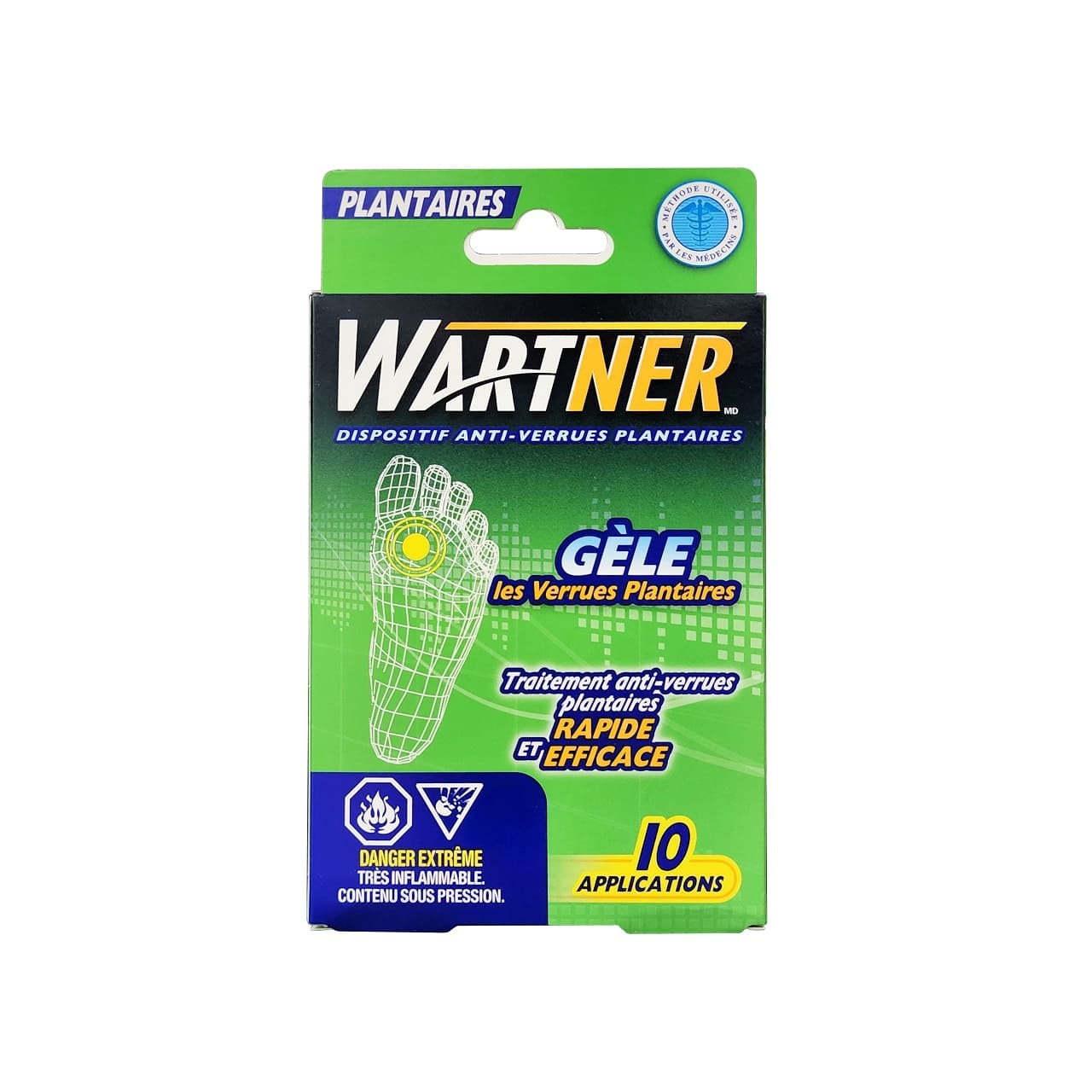 Product label for Wartner Plantar Wart Removal System (10 count) in French