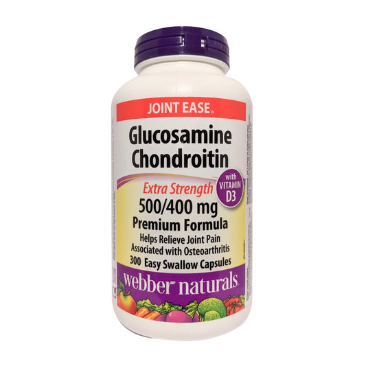 webber naturals Glucosamine Chondroitin Extra Strength 500/400mg (w/ Vitamin D3) (300 capsules)