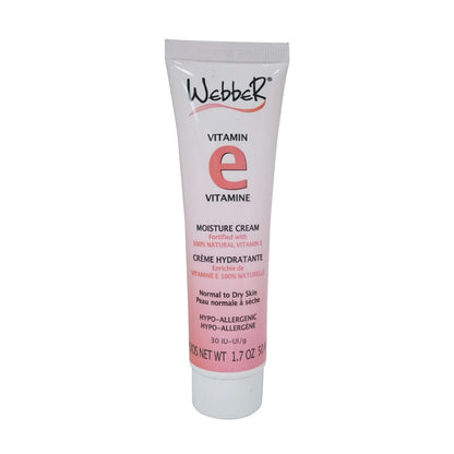 Product label for Webber Vitamin E Moisture Cream 50 mL
