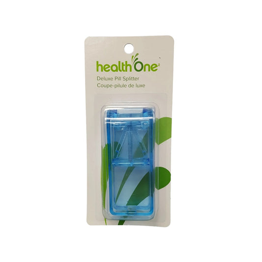 Product Label for health One Deluxe Pill Splitter