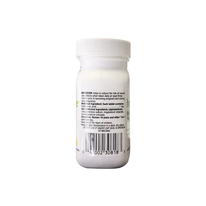 Indications, ingredients, directions for health One Folic Acid 1 mg (100 tablets) in English