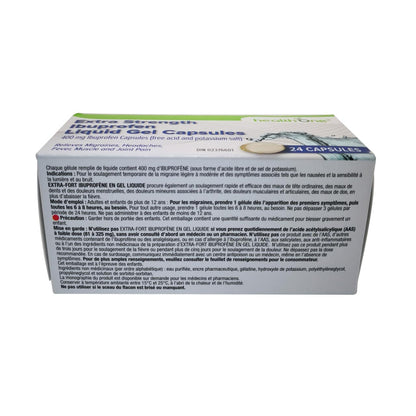 Directions, dosage, ingredients, and cautions for health One Ibuprofen 400mg in French