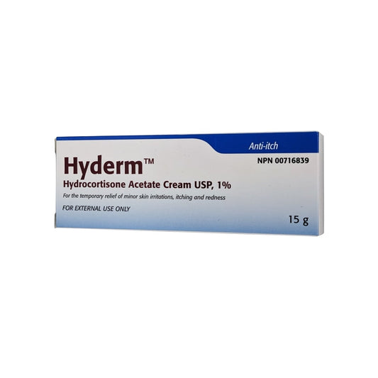 Product label for Taro Hyderm Hydrocortisone Acetate Cream 1% in English