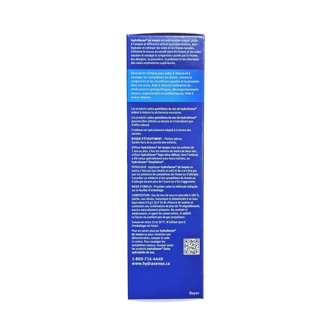 Description, dose, composition for hydraSense Daily Nasal Care Medium Stream (210 mL) in French