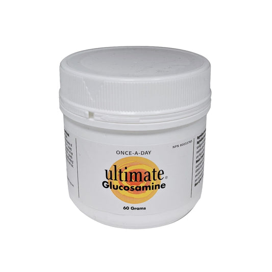 Product label for ultimate Glucosamine Once-A-Day (60 grams)