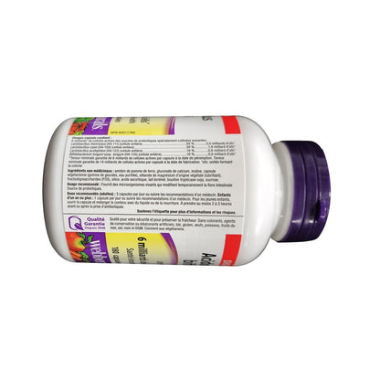 Ingredients and purpose for webber naturals Acidophilus Bifidus 6 Billion with FOS (180 capsules) in French