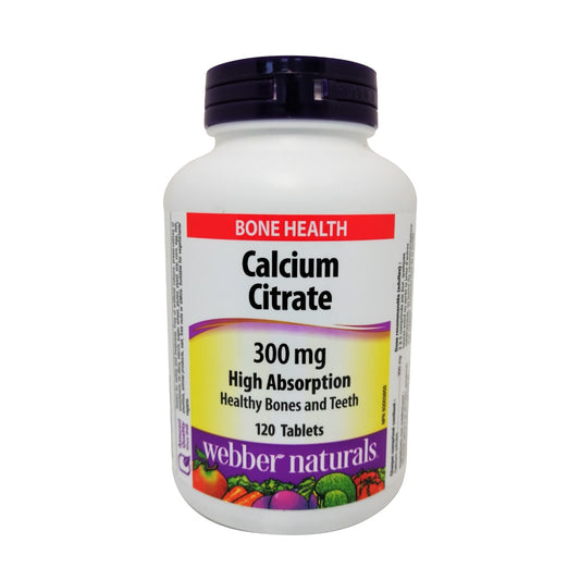 Product label for webber naturals Calcium Citrate 300mg in English