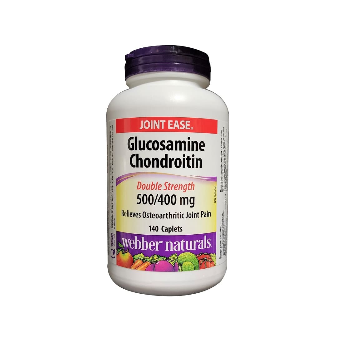 Product label for webber naturals Glucosamine Chondroitin Double Strength 500/400mg (140 caplets) in English