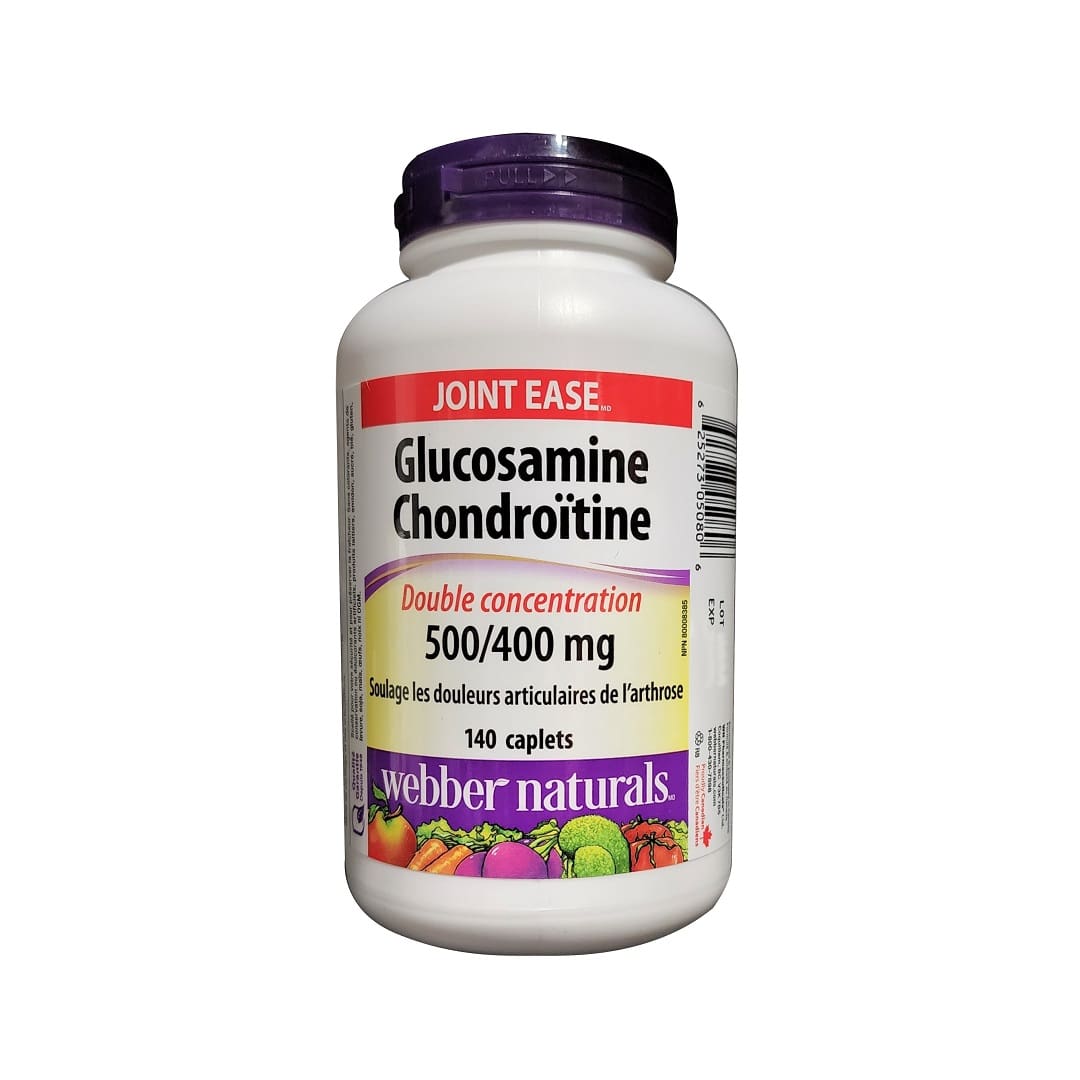 Product label for webber naturals Glucosamine Chondroitin Double Strength 500/400mg (140 caplets) in French
