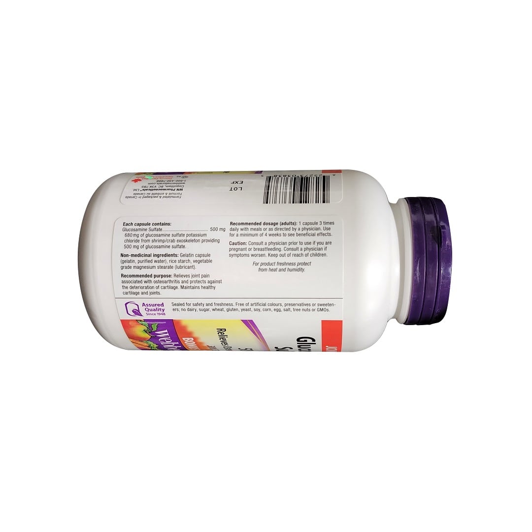 Ingredients, purpose, dosage, cautions for webber naturals Glucosamine Sulfate 500 mg (330 capsules) in English