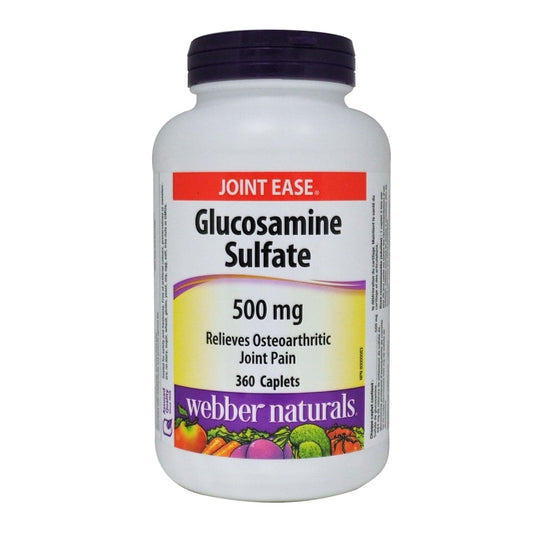 Product label for webber naturals Glucosamine Sulfate 500mg in English
