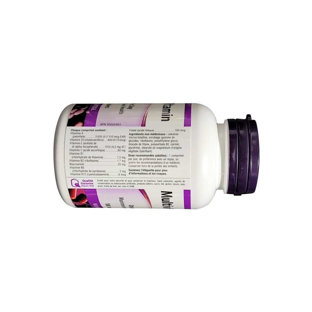 Ingredients and dose for webber naturals Multivitamins One per Day (100 tablets) in French