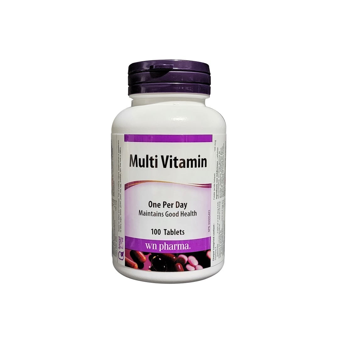 Product label for webber naturals Multivitamins One per Day (100 tablets) in English