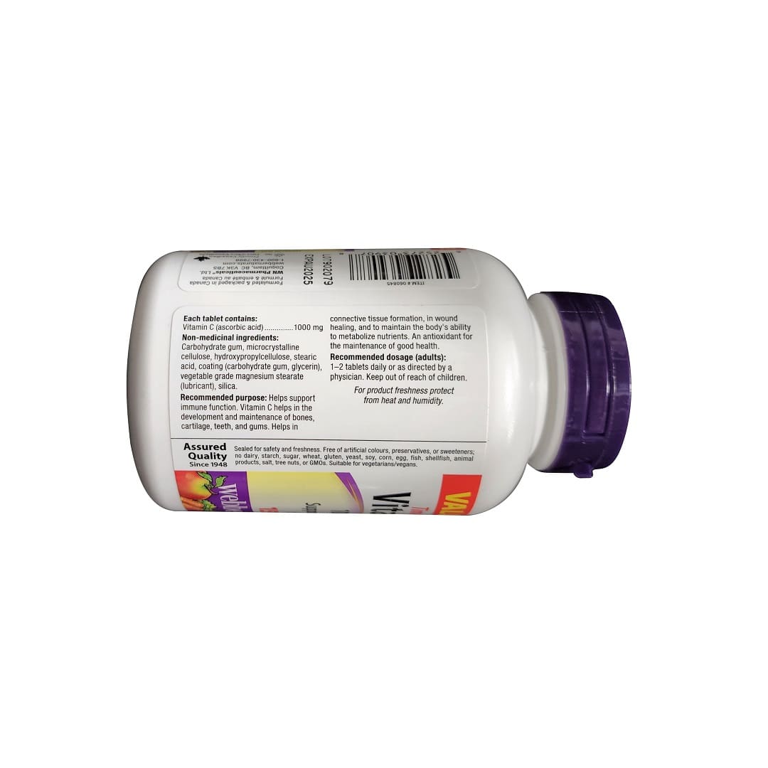 Ingredients, purpose, dose for webber naturals Timed Release Vitamin C 1000 mg (150 tablets) in English