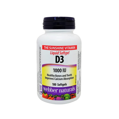 webber naturals Vitamin D3 1000IU (180 softgels)